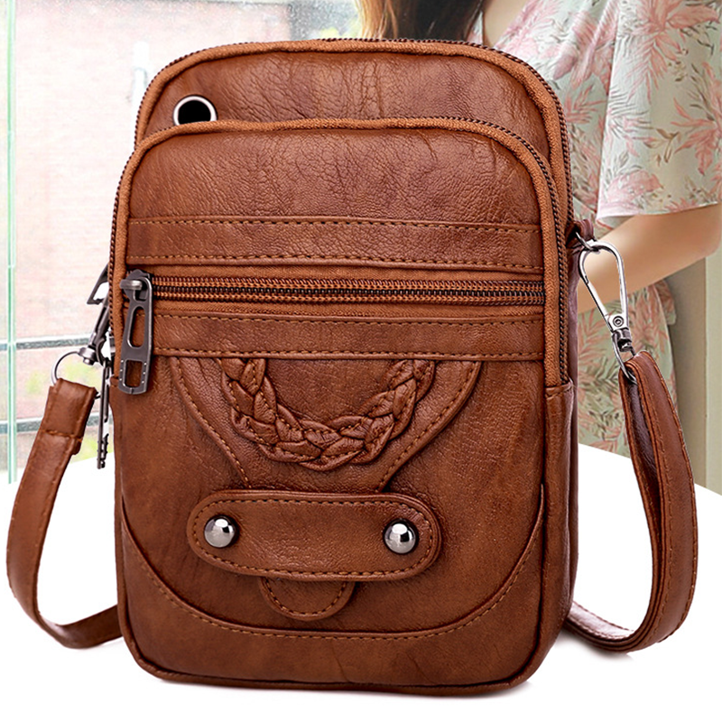 Vintage Soft PU Leather Mini Crossbody Bag